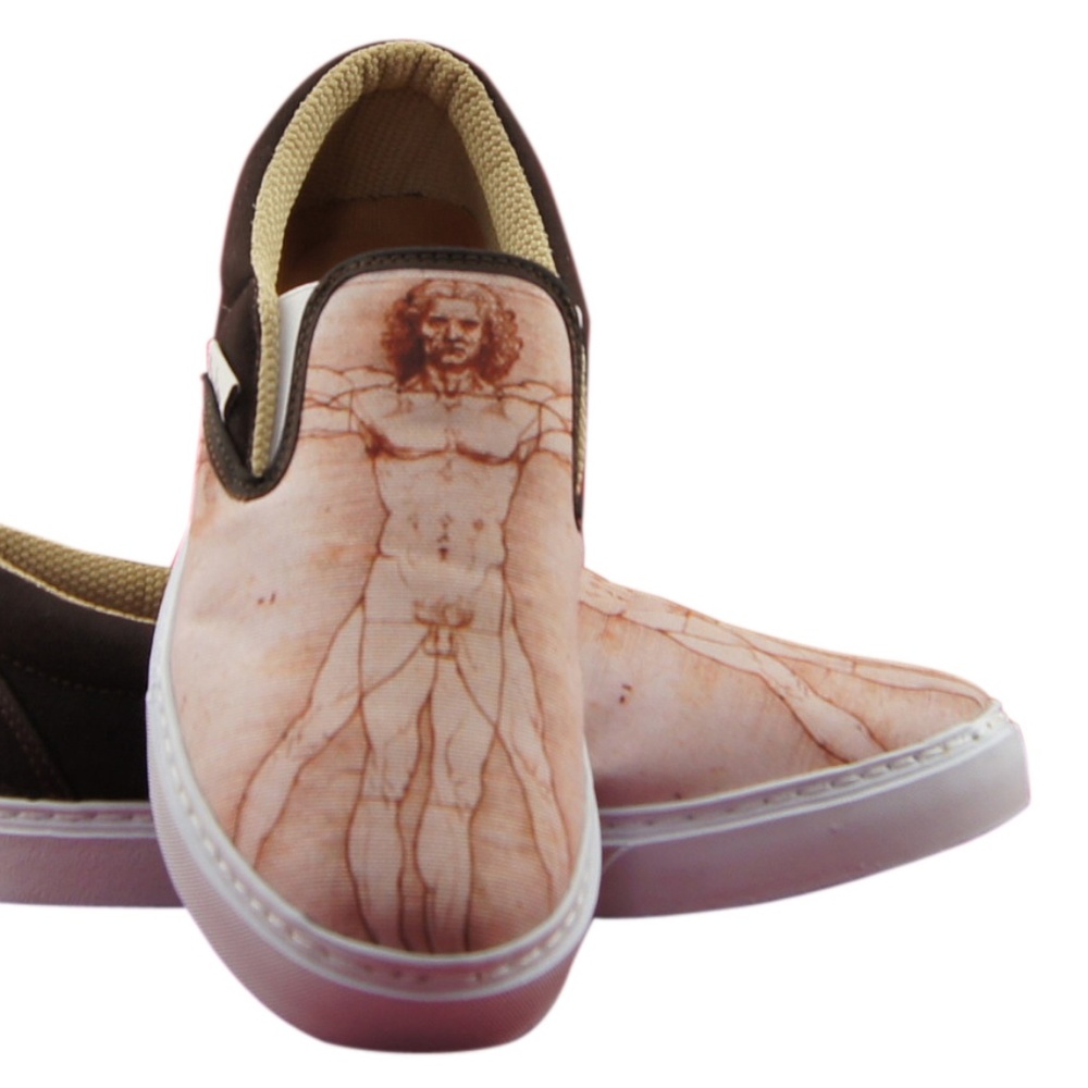 MEN'S PRINTED CANVAS SNEAKERS "DA VINCI VITRUVIAN"